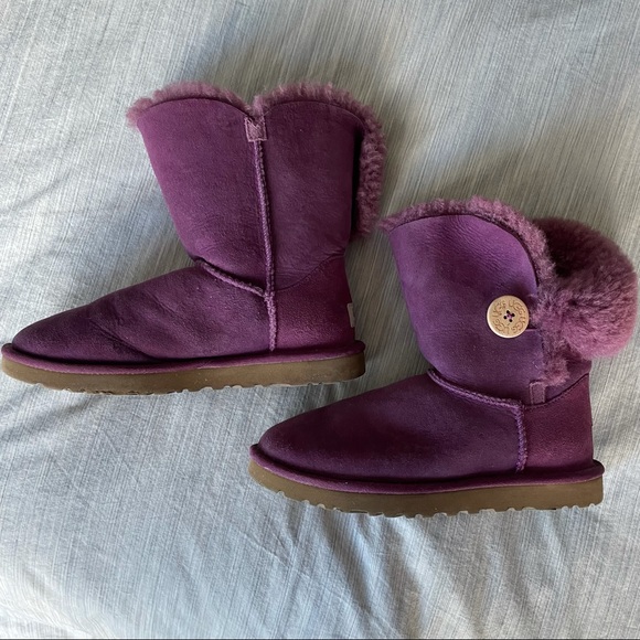 UGG Australia Bailey Button Suede Boot Purple Women - Picture 2 of 4